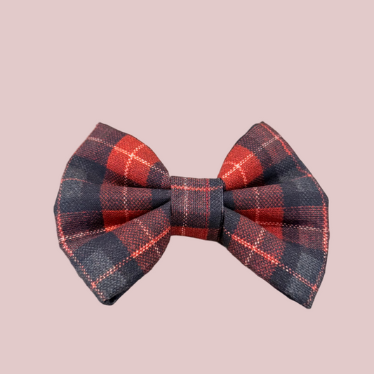 Christmas Plaid Dog Bowtie