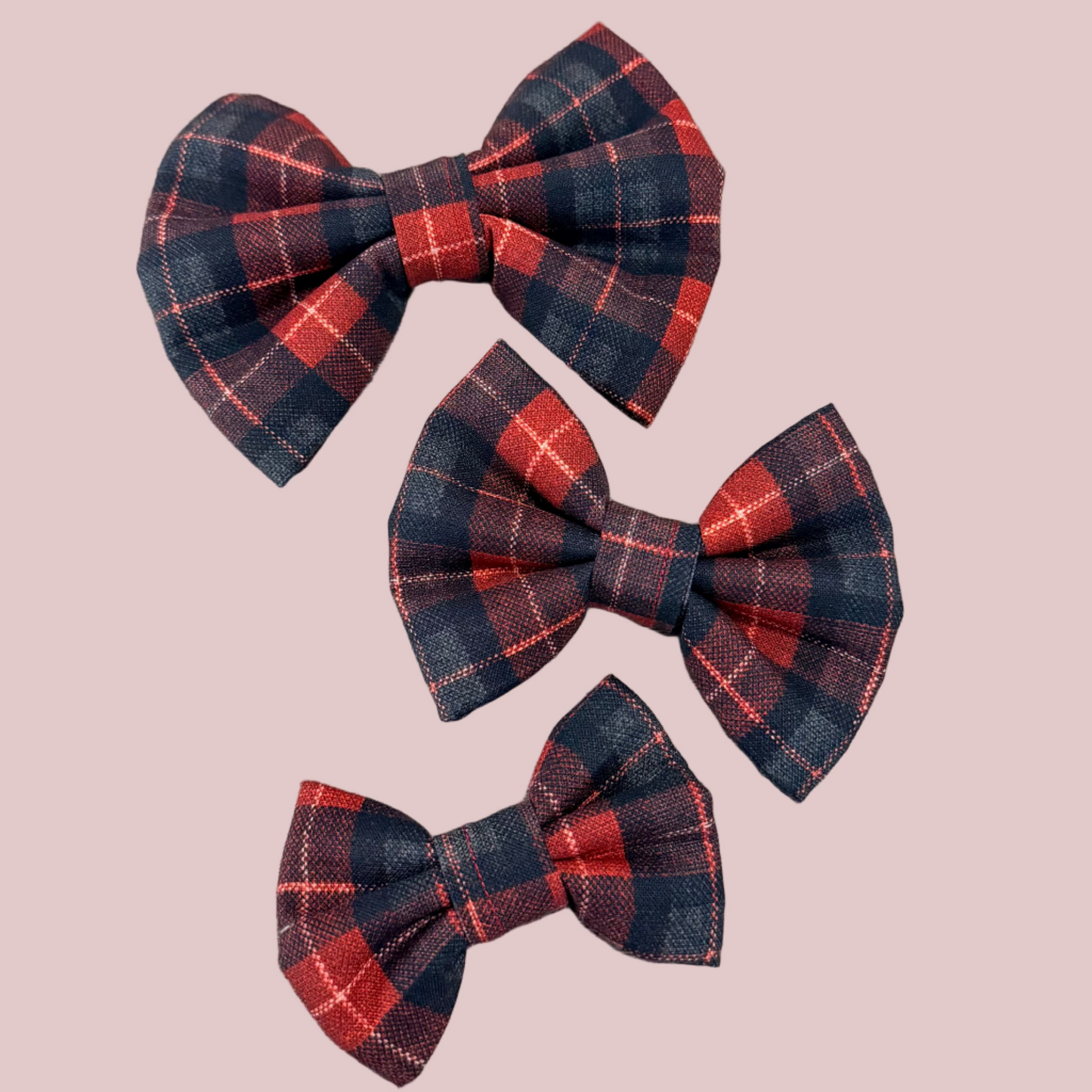 Christmas Plaid Dog Bowtie