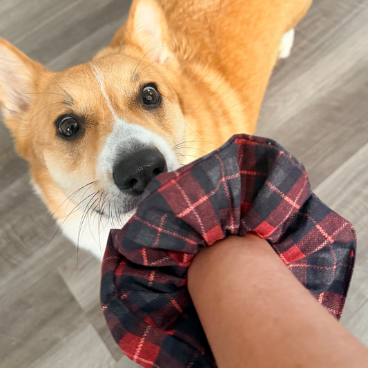 Christmas Plaid DogMom Scrunchie