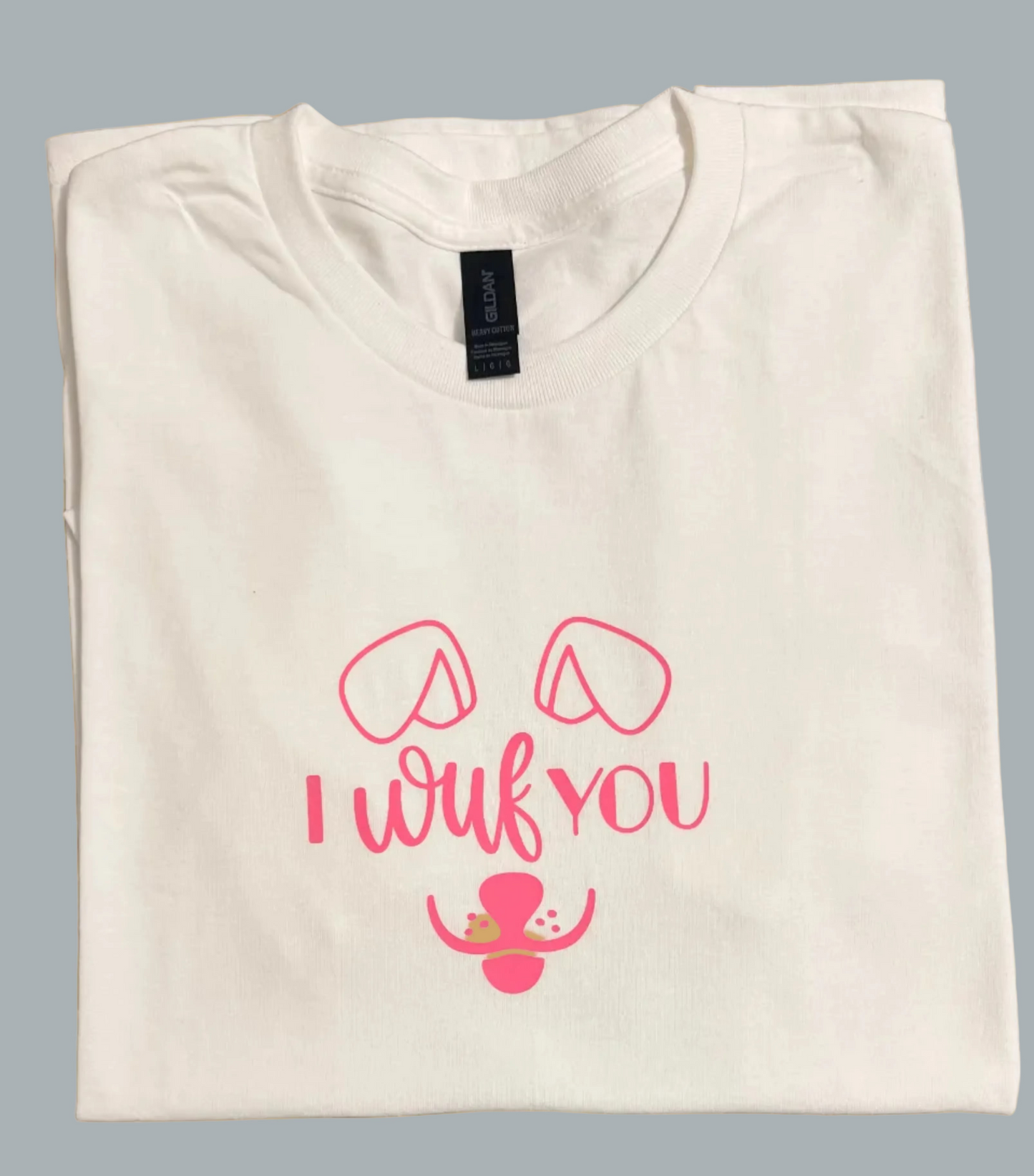 I Wuf You Dog Lover T-Shirt:Cute Puppy Graphic Tee
