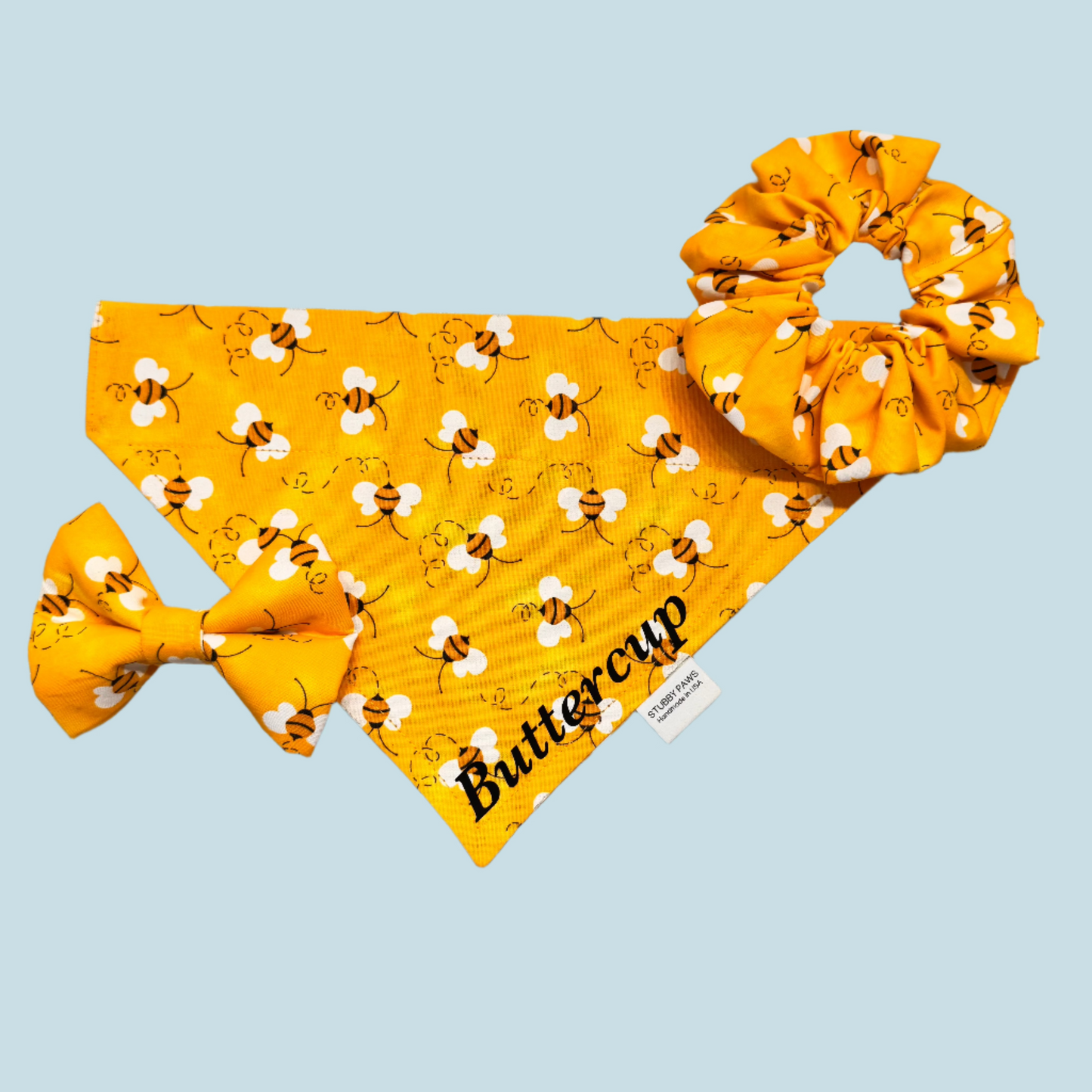 Bee Dog Bandana+Bowtie+Scrunchie